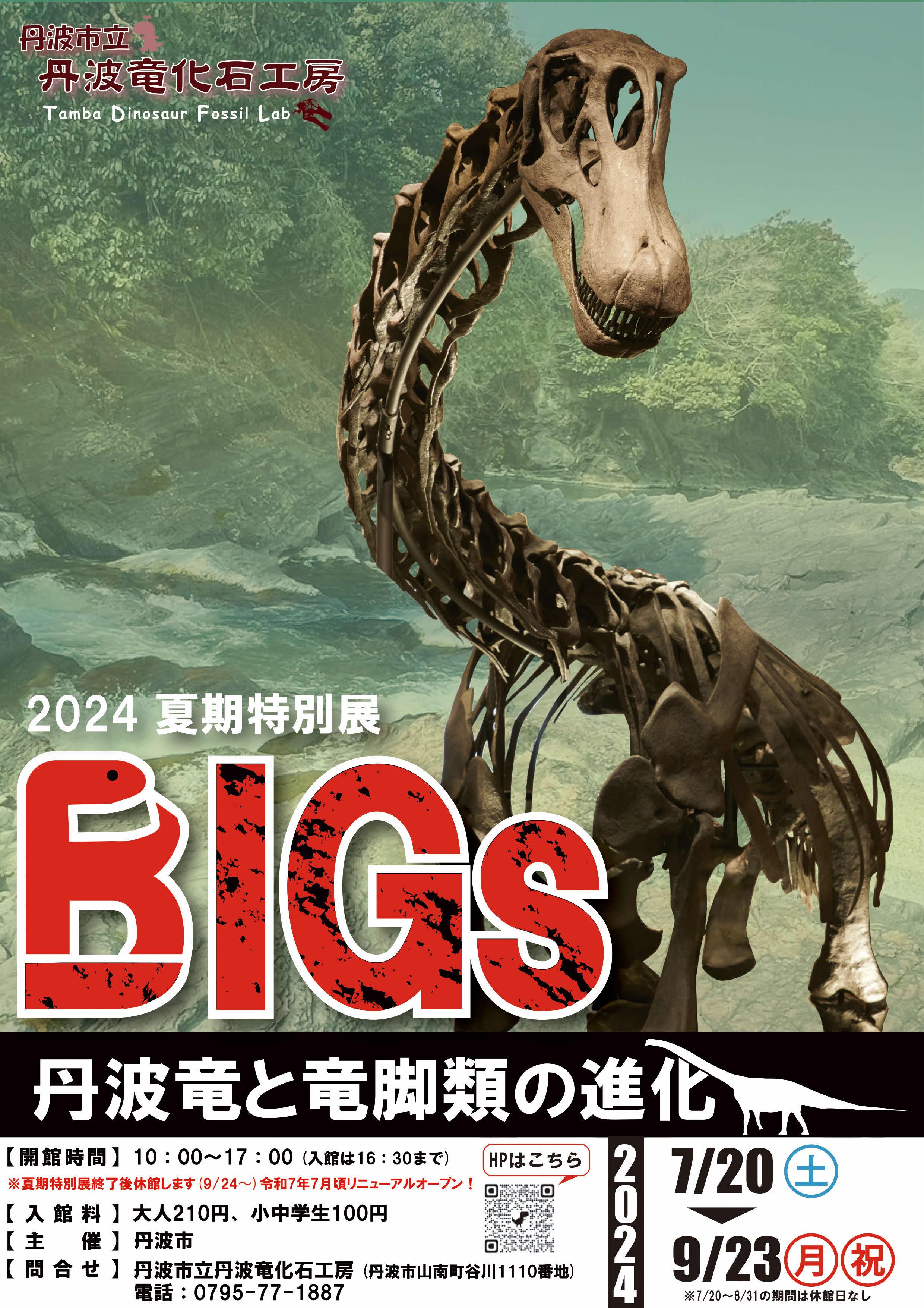 2024夏期特別展「BIGs ～丹波竜と竜脚類の進化～」