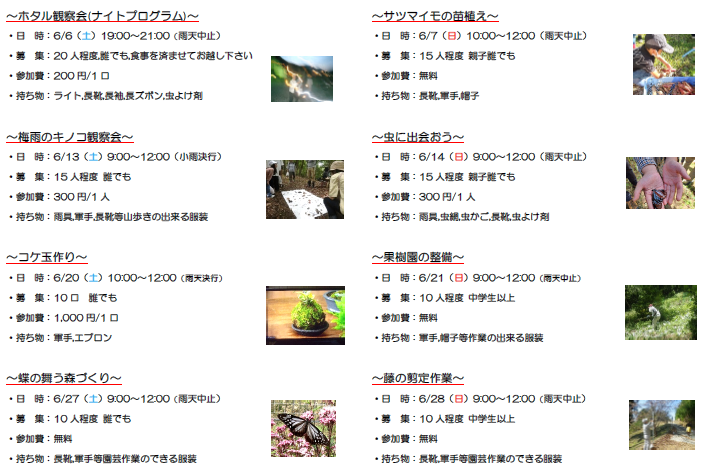 【山崎】6月 国見の森公園プログラム