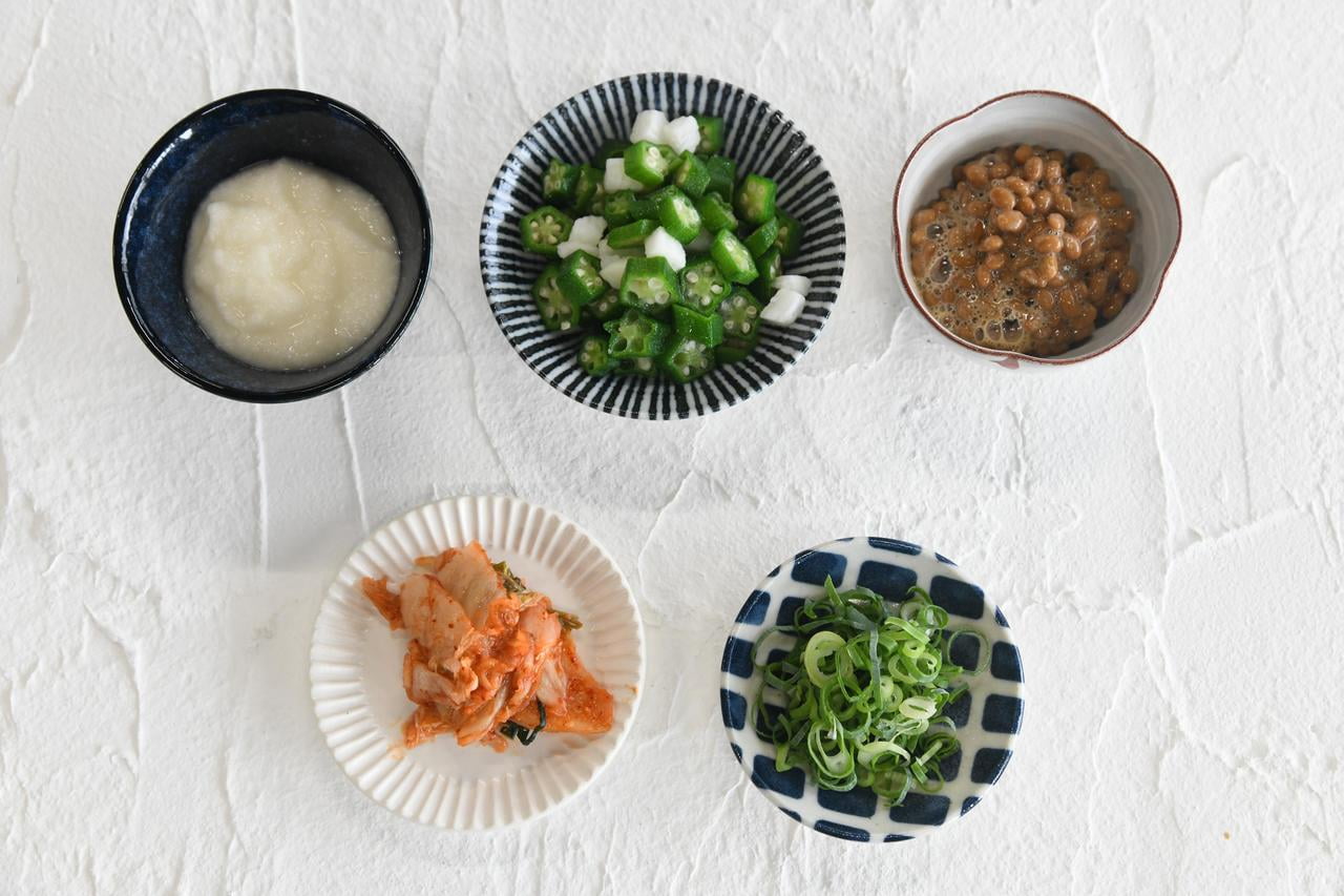 ネバネバキムチそうめん材料の写真