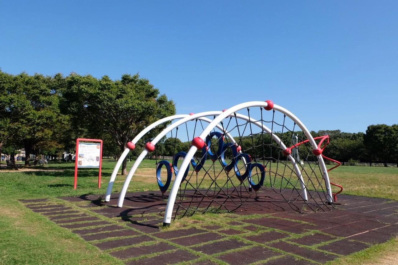 津田公園の西側アスレチック遊具