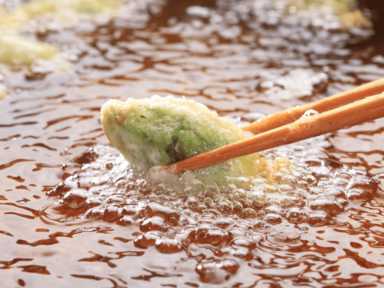 揚げられた野菜