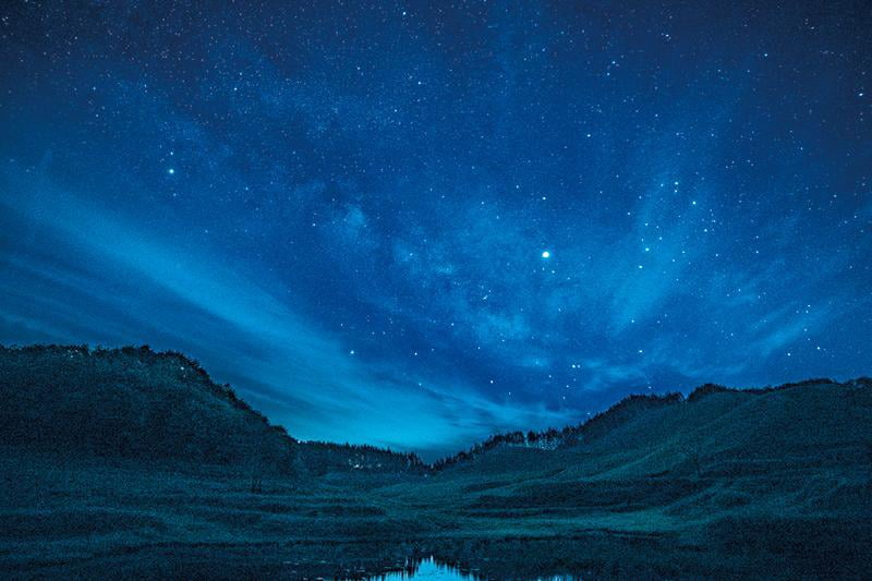 神河町砥峰高原の星空の写真